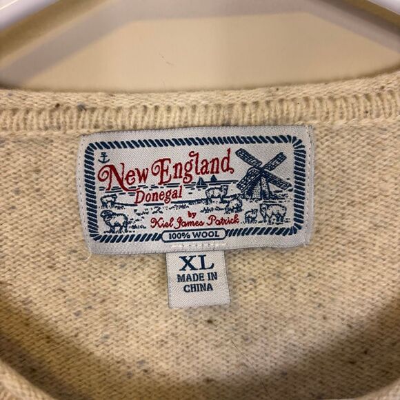 Kiel James Patrick Oatmeal 100% Wool Old Salt Pullover Sweater XL - Picture 5 of 8